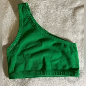 Zara, green one shoulder tank